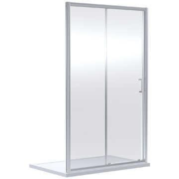Nuie Rene Square Sliding Shower Enclosure with Handle - Aluminium Frame