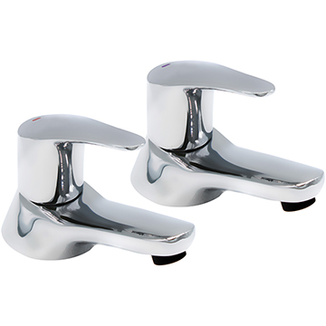 Lecico Ashby Lever Handles Deck Mounted Chrome Pair Of Bath Taps