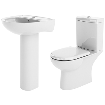 Nuie Lawton White Basin and Toilet Set - CLW004