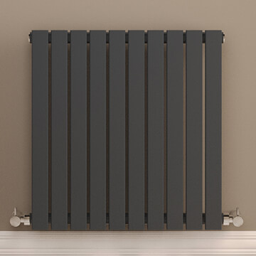 QS Basics Elegant Horizontal Flat Bar Anthracite Radiator 586 x 600mm - Steel