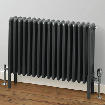 MHS Rads-2-Rails Fitzrovia 3 Column Traditional Anthracite Radiator 500mm High - Steel