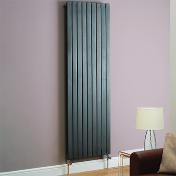 Kartell K-Rad Boston Vertical Flat Bar Anthracite Radiator - Steel
