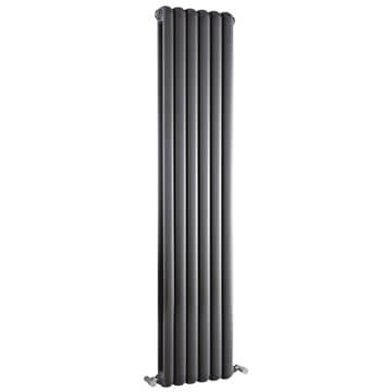 Hudson Reed Salvia Vertical 2 Column Traditional Anthracite Radiator 383mm Wide - Steel