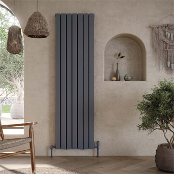 Joseph Miles Bravo Vertical Flat Bar Anthracite Radiator 476 x 1800mm - Steel - Double Panel