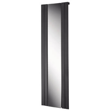 Lazzarini Empoli Flat Panel Anthracite Designer Radiator with Mirror 600 x 1800mm - Steel
