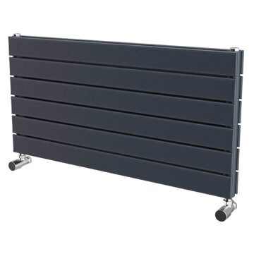 Vogue Fly Line Horizontal Flat Anthracite Radiator - Mild Steel - Double Panel