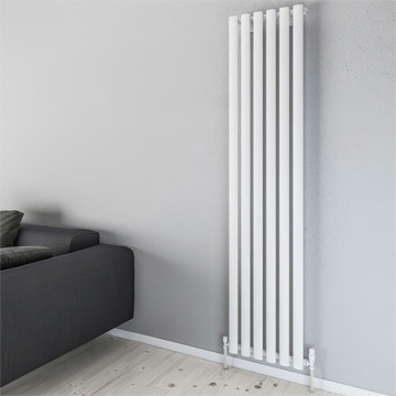 Aqua Edition Moda Tubular Column White Radiator 1800mm High - Mild Steel