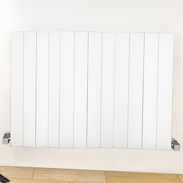 Tivolis Faro Horizontal Flat Panel White Radiator 600mm High - Aluminium
