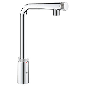 Grohe Minta SmartControl L-Shaped Pull-Out Kitchen Sink Mixer Tap with Swivel Spout