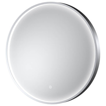 Hudson Reed Mensa Round Borderlit LED Mirror with Demister Pad - Chrome Aluminium Frame