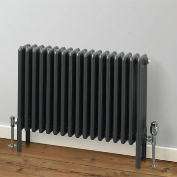 MHS Rads-2-Rails Fitzrovia 2 Column Traditional Anthracite Radiator 600mm High - Steel