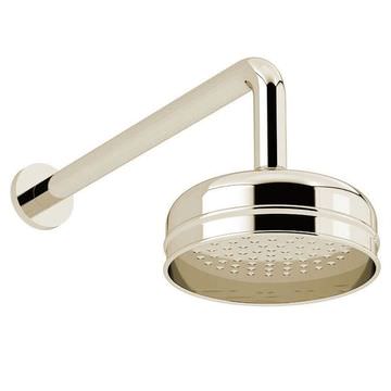 Heritage Premium Traditional Round Fixed Shower Head with Arm 155 x 155mm - Vintage Gold