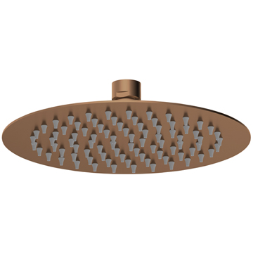 Hudson Reed Round Fixed Brushed Bronze Shower Head - Single Spray Mode - Stainless Steel