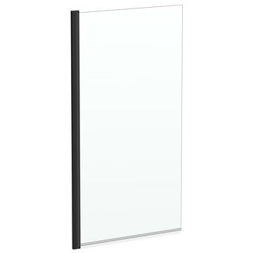 QS Basics Nerox Frameless Square Matt Black Pivot Shower Screen - 780 x 1400mm