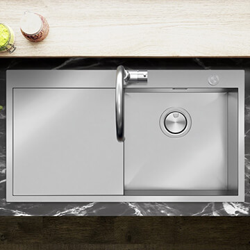 Clearwater Zenith Stainless Steel Inset Kitchen Sink with Drainer 920 x 510mm - One Bowl - Image