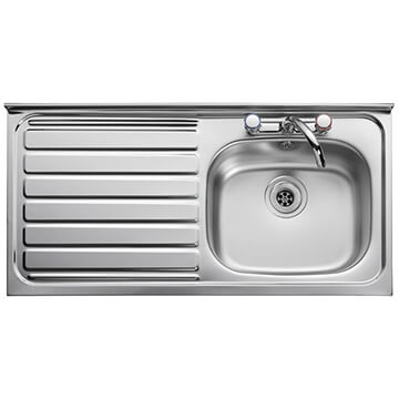 Clearwater Contract Lay-On 1.0 Bowl Stainless Steel Kitchen Sink With Waste And Overflow