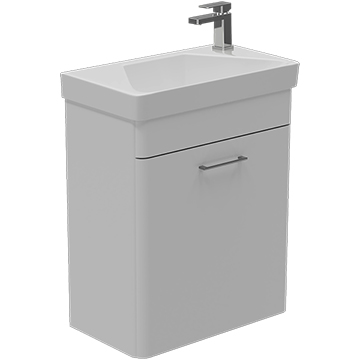 Lecico Layla Short Projection Wall Hung Cloakroom Unit with Basin 468 x 550mm - Single Door
