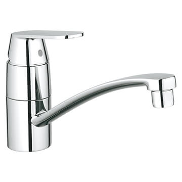 Grohe Eurosmart Cosmopolitan Chrome Kitchen Sink Mixer Tap with Long Swivel Spout - Flat Handle - Image