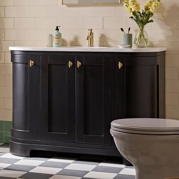 Tavistock Lansdown Traditional Curved Matt Black Under-counter Vanity Unit 1220 x 860mm