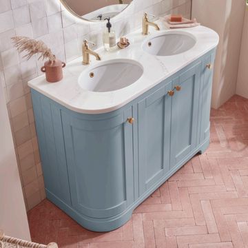 Tavistock Lansdown Traditional Curved Mineral Blue Under-Counter Vanity Unit 1220 x 860mm