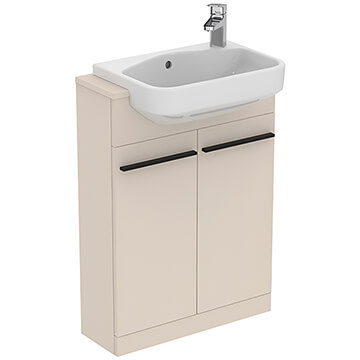 Ideal Standard I-Life Floorstanding Semi-Countertop Matt Carbon Grey Vanity Unit