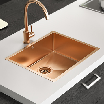 Reginox Miami 440 x 440mm Single Bowl Copper Finish