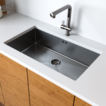 1810 Company Zenuno15 400U PVD 1 Bowl Dark Grey Kitchen Sink