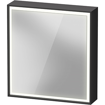 Duravit L-Cube Wall Hung Graphite Matt Mirror Cabinet with Shaver Socket 650 x 700mm - Single Door