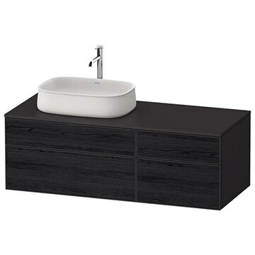 Duravit Zencha Wall Hung Black Oak Vanity Unit for One Washbowl - 1300 x 442mm - 4 Drawers