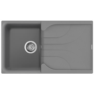 Reginox Ego Titanium Granite Inset Kitchen Sink with Drainer - One Bowl