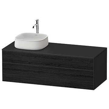 Duravit Zencha Wall Hung Countertop Black Oak Vanity Unit for One Washbowl - 1300 x 442mm 
