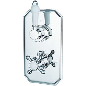 Lecico Woburn Concealed Traditional Thermostatic Chrome Shower Valve - 2 or 3 Controls