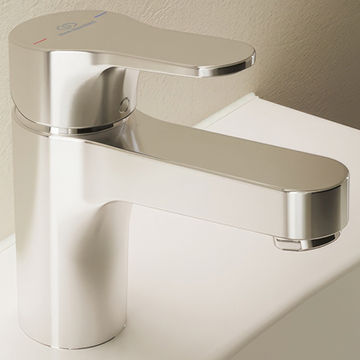 Ideal Standard Cerabase Chrome Basin Mixer Tap with Flat Handle - Deck Mounted