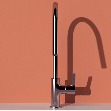 Ideal Standard Gusto Round Kitchen Mixer Tap with C-Shaped Swivel Spout - Lever Handle