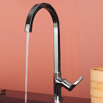 Ideal Standard Gusto Chrome Kitchen Mixer Tap with C-Shaped Swivel Spout - Lever Handle