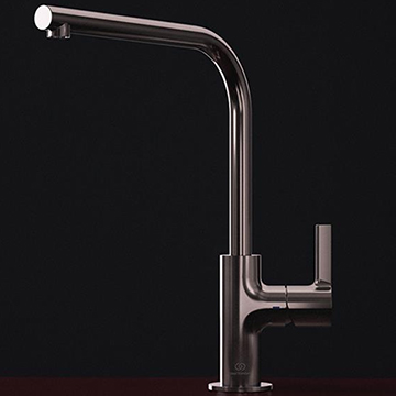 Ideal Standard Gusto L-Shaped Kitchen Mixer Tap with Swivel Tubular Spout - Lever Handle