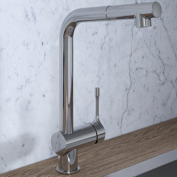 Ideal Standard Ceralook Pull-Out Chrome Kitchen Mixer Tap with L-Shaped Swivel Spout