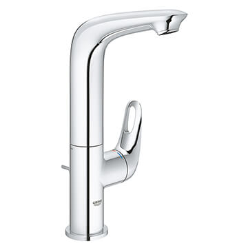 Grohe Eurostyle L-Size Chrome Tall Basin Mixer Tap with Pop-Up Waste and Swivel Spout - Loop Handle