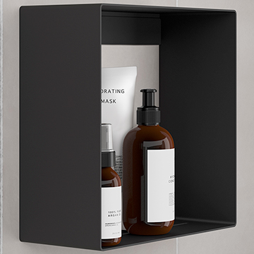 Smedbo Sideline Black Shelf for Shower and Bathroom - 250 x 250mm