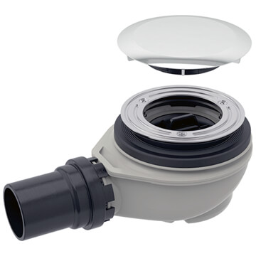 Geberit 90mm Round Shower Waste and Trap - Chrome Finish Cover