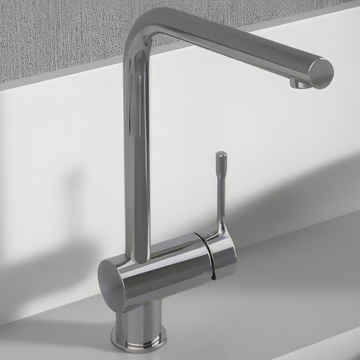 Ideal Standard Ceralook L-Shape Kitchen Mixer Tap with Swivel Tubular Spout - Stick Handle