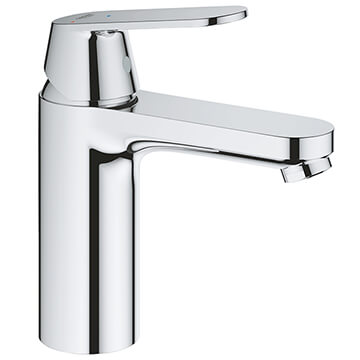 Grohe Eurosmart Cosmopolitan M-Size Chrome Basin Mixer Tap with Push-Open Waste - Flat Handle