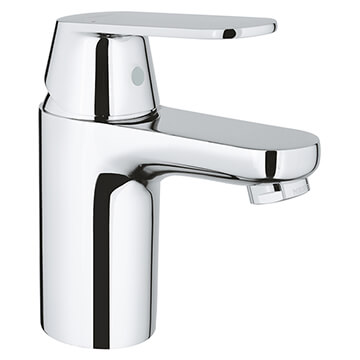 Grohe Eurosmart Cosmopolitan S-Size Chrome Basin Mixer Tap with Push-Open Waste - Flat Handle