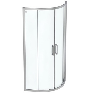 Ideal Standard Connect-2 Framed Sliding Two Door Offset Quadrant Shower Enclosure - Bright Silver - Image