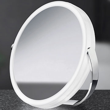 Smedbo Outline Round LED Cosmetic Magnifying Mirror 180 x 180mm - Double-Sided
