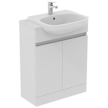 Ideal Standard Eurovit+ Gloss White Floor Standing Semi-Countertop Vanity Unit