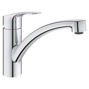 Grohe Eurosmart Kitchen Sink Mixer Tap with Long Swivel Spout - Curved Handle