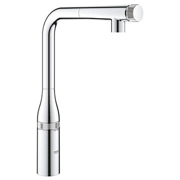 Grohe Essence SmartControl L-Shaped Pull-Out Kitchen Mixer Tap with Swivel Spout - Push Button