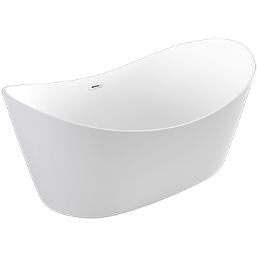 Lecico Layla White Freestanding Double Ended Bath with Waste and Overflow