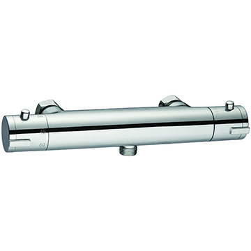 Lecico Aqua-R Thermostatic Exposed Chrome Bar Shower Valve - 2 Controls - Knob Handles